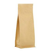 Kraft Zip Top Square Bottom Gusseted Pouch - 4-1/8 X 3-1/8 X 10-7/8 - Case 1000