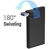 Ultra Slim Aluminum 4 Port Rotatable USB 3.0 Hub with Swiveling Connector for Mircosoft Surface, Macbook, Ultrabook and Laptop (Black)