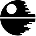Star Wars Inspired(2 PACK) Death Star Sci Fi Vinyl Decal Sticker|BLACK|Cars Trucks Vans SUV Laptops Wall Art|3" X 3"|CGS753