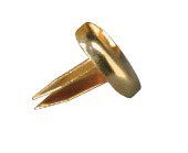 School Smart Fastener, No 2, 1/2 in L, Brass Plated, Pack of 100