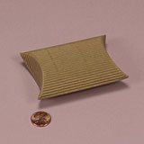 Krafty Klassics 12 Boxes of Fancy Paper Pillow Boxes (2 3/4 x 1 x 2 3/4, Kraft Corrugated)