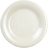 Yanco MS-012IV Mile Stone Wide Rim Round Plate, 12" Diameter, Melamine, Ivory Color, Pack of 12