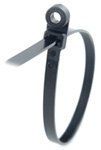 14" Mounted Head Cable Ties - Color: Black - 100pcs