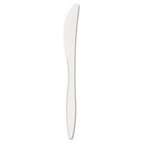 Mediumweight Polypropylene Cutlery, Knife, White, 1000/Carton