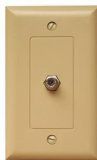 Morris 85015 Decorator Single F Connector Wall Plate, 1 Piece, Ivory