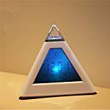 7 LED Pyramid Change Colour Digital Clock With Date Alarm Temperature Alarm Clock ABS+ Electronic Component