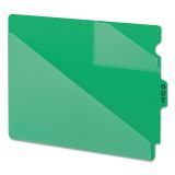 PACK OF 25 CENTER TAB VINYL OUTGUIDES, LETTER SIZE 9-1/2" x 12-7/8" OVERALL. TWO POCKETS (GREEN)
