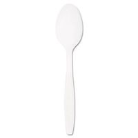 Guildware Extra Heavyweight Plastic Teaspoons, White, 100 per Box