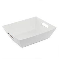 10 X 7-1/2 X 3-1/4 White Heavy Crdbrd Bskt Tray-Pk