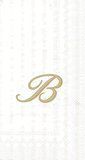 White Stripe Buffet/Guest Napkins with Gold Monogram "B" 16 ct.