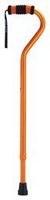 Standard Offset Walking Cane Adjustable Aluminum Orange