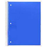 Small Blue Spiral Notebook, Office, Wide Ruled, Staples Spiral Notebook, Back to School, Stationery, Durable, University (1 Unit)