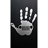 Chase Grace Studio Jeep Wave Vinyl Decal Sticker|Silver|Cars Trucks Vans Jeeps SUV Laptops Wall Art|5.5" X 5"|CGS644