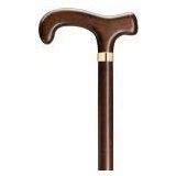 Extra Wide Ergonomic Derby Handle Walnut Bariatric Cane