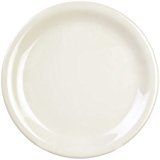 Yanco MS-107IV Mile Stone Narrow Rim Round Plate, 7.25" Diameter, Melamine, Ivory Color, Pack of 48