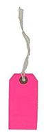 K-Kraft Gift Tags with String Options (#1 = 2.75 x 1.3 inches, PRE-Strung NEON Pink)