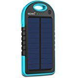 Dizaul Solar Charger, 5000mAh Portable Solar Power Bank Waterproof/Shockproof/Dustproof Dual USB Battery Bank Compatible with All Smartphones,iPhone,Samsung,Android Phones,Windows Phones,GoPro,GPS