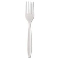 Dart Individually Wrapped Reliance Medium Heavy Weight Cutlery, Fork, White, 1000/Count