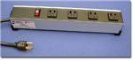 Power Outlet Strip, 90Â° Outlets, 4 Outlets, NEMA 5-15R, 15 A, 120 V, NEMA 5-15P, 4.6 m