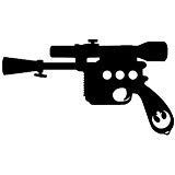Legacy Innovations Han Solo Blaster Star Wars Black Decal Vinyl Sticker|Cars Trucks Vans Walls Laptop| Black |5.5 x 3 in|LLI679