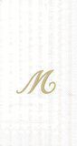 White Stripe Buffet/Guest Napkins with Gold Monogram "Y" 16 ct.
