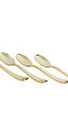 Exquisite Plastic Cutlery, Premium Quality Silverware"Gold/Silver Look Alike"Heavy Duty Plastic Cutlery - 120 Count (Gold, Soup Spoons)