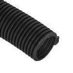 Flexible Nylon Slit Convoluted Wire Loom, 1 1/2" Diameter, Per Foot - Black