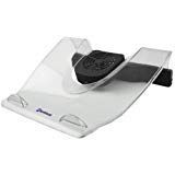 New Ergonomic Design PMMA Transparent Clear Acryl Laptop Notebook Station with USB Powered Big LED cooling Fan with 4 High Speed 2.0 USB Ports 480Mbps Extra Quiet, Durable, Fast Heat Dissipation