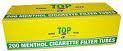 Top Menthol Full Flavor King Size Cigarette Tubes (200 Count Per Box) 5 Boxes