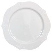 Antique Collection Combo Pack China Look White Plastic Plates,(Includes 8 Packs of 20 Plates, 80 10" Dinner Plates and 80 7" Salad Plates), Fancy Disposable Dinnerware