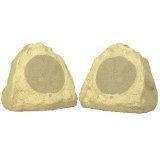 Theater Solutions 2R6S Outdoor Sandstone 6.5" Rock 2 Speaker Set for Deck Pool Spa Yard Garden