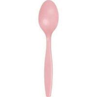 Pink Heavy Duty Plastic Spoons 24 Per Pack