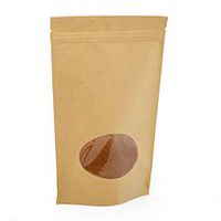 Kraft Solid Colored with Oval Window Stand-Up Pouch - 5-1/8 X 3-1/8 X 8-1/8 - Package 25