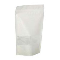 White Rice Paper with Window Panel Stand-Up Pouch - 7 X 4 X 11-1/2 - Package 25
