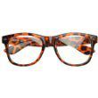 Standard Retro Clear Lens Nerd Geek Assorted Color Horn Rimmed Glasses (Tortoise Shell)