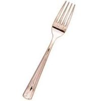 Club Pack of 288 Shiny Metallic Rose Gold Party Plastic Cutlery Forks