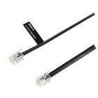 Valueline Telecom Cable RJ10 (4P4C) Male - RJ10 (4P4C) Male Flat 10.0 m Black [VLTP90101B100]