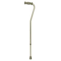 PCP Adjustable Lightweight Cane with Offset & Gray Rubber Handle, Silver Frost