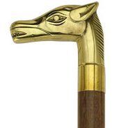 Unisex Horse Head Cane Walnut Maple, Solid Brass Handle  -Affordable Gift! Item #HAR-9112607