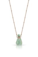 Perfume Bottle Shaped Aromatherapy Locket (Green Amazonite with Rose Gold Chain)