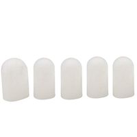 Tuscom 5Pcs Insulation, Anti-hot, Non-Slip Silicone Finger Protector,23x36mm/19x36mm for Hand-held Barbecue Sleeve Insulation Anti-Skid Finger Cover (White)