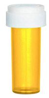 8 Dram, Empty BPA-Free Cylinder Vials with Reversible Child Resistant Caps (Pack of 30) (Amber)