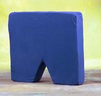 Coccyx Cushion - 16"x18"x2" Navy Color Durable polyurethane foam with V cut. Made in the USA