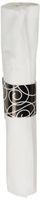 Hoffmaster 119971 Linen-Like CaterWrap Pre-Rolled Dinner Napkin and Heavyweight Cutlery, Silver Swirl, White/Black (Case of 100)