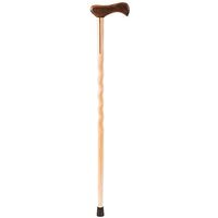 Handcrafted Wood Walking Cane - Made in the USA by Brazos - Twisted Maple With Walnut Handle and Spline - 37 Inches
