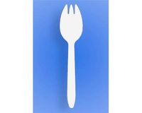 Wow Plastics Inc. Medium Weight 6" Spork - White Pp - 2/500 (1,000/Case)