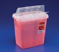in-Room Sharps Container 1-Piece 16-1/4 H X 13-3/4 W X 6 D Inch 3 Gallon Translucent Red Horizontal Entry Lid, 85221R - Sold by: Pack of One