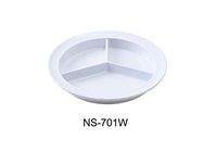 Yanco NS-701W Nessico Deep Compartment Plate, 8.75" Diameter, Melamine, White Color, Pack of 24