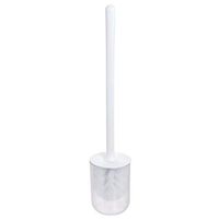 iDesign Finn Bowl Brush and Holder, Toilet Cleaning Set for Bathroom, Clear and White 2 Each