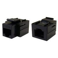 PcConnectTM CAT5E, RJ45 Inline Keystone Coupler, Black Color